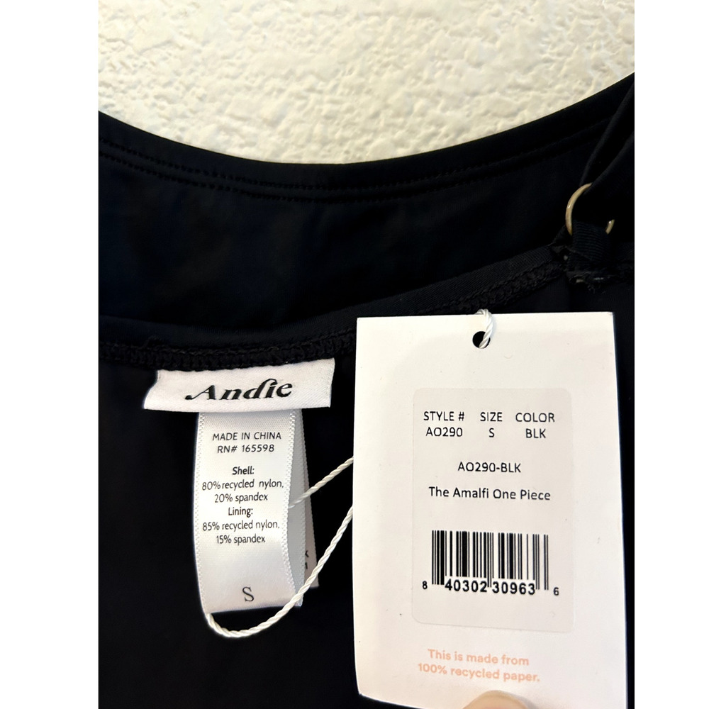Andie Swim the Amalfi Eco Nylon One Piece in Black S NWT - Picture 9 of 12